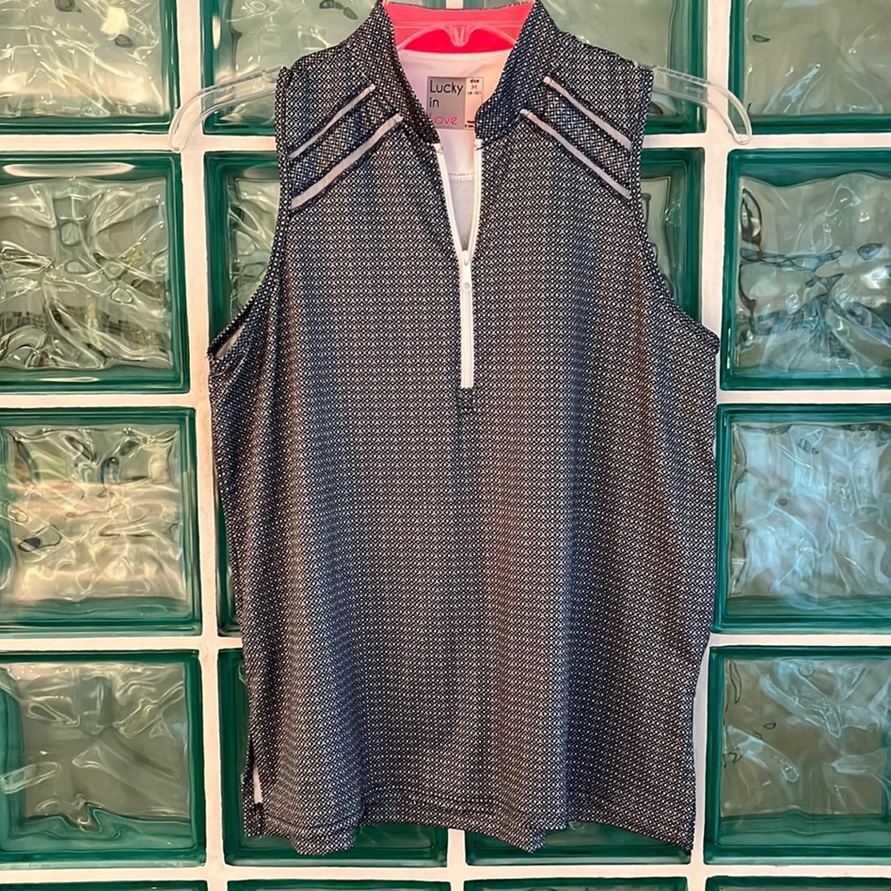 Lucky in Love Royal Palm Zip Tank